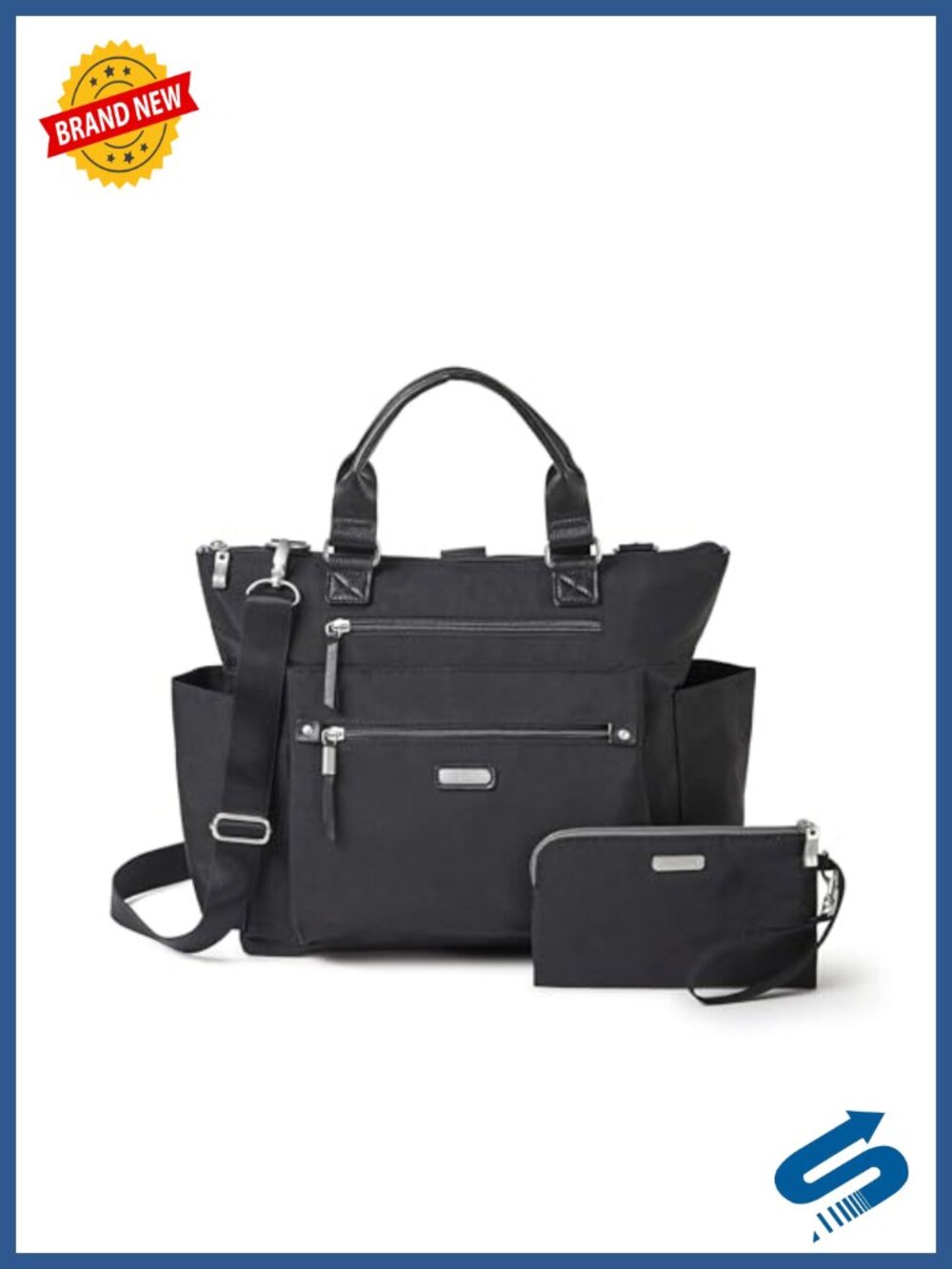 Baggallini 3-in-1 Convertible Backpack Tote RFID Wristlet Travel Bag
